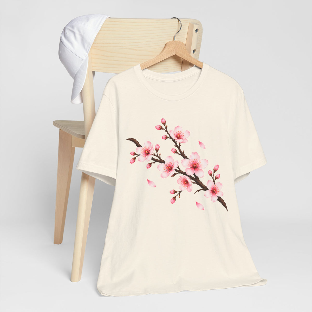 Cherry Blossom T-Shirt, Pink Sakura Branch Floral Tee - 14994