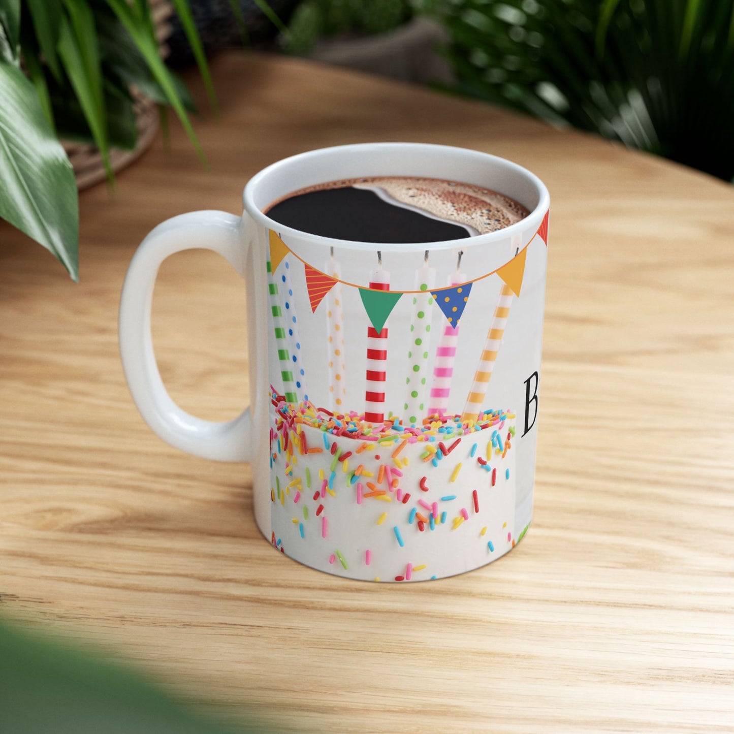 Happy Birthday Ceramic Mug - Celebrate with Style, Gift Mug, Party Favor, Coffee Cup, Personalizable Gift - 13953