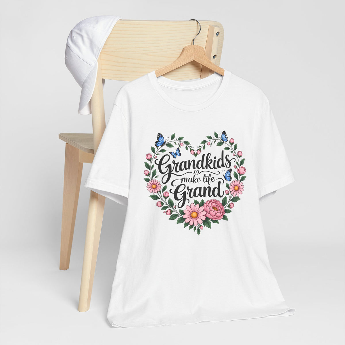 Grandkids Make Life Grand Floral T-Shirt,  Grandma Gift Tee - 14989