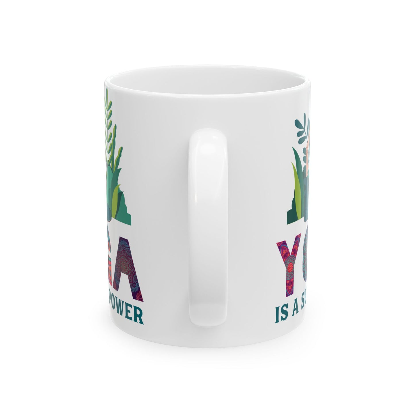 Yoga Power Ceramic Mug – Positive Affirmation Coffee Cup, Yoga Lover Gift - 13152