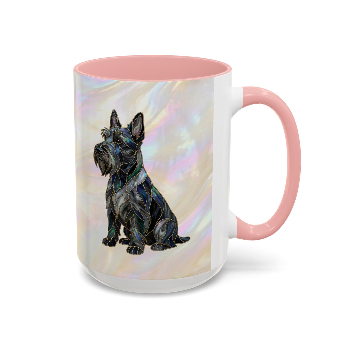 Scottish Terrier Accent Coffee Mug – Stained Glass Design 11/15oz - 14644