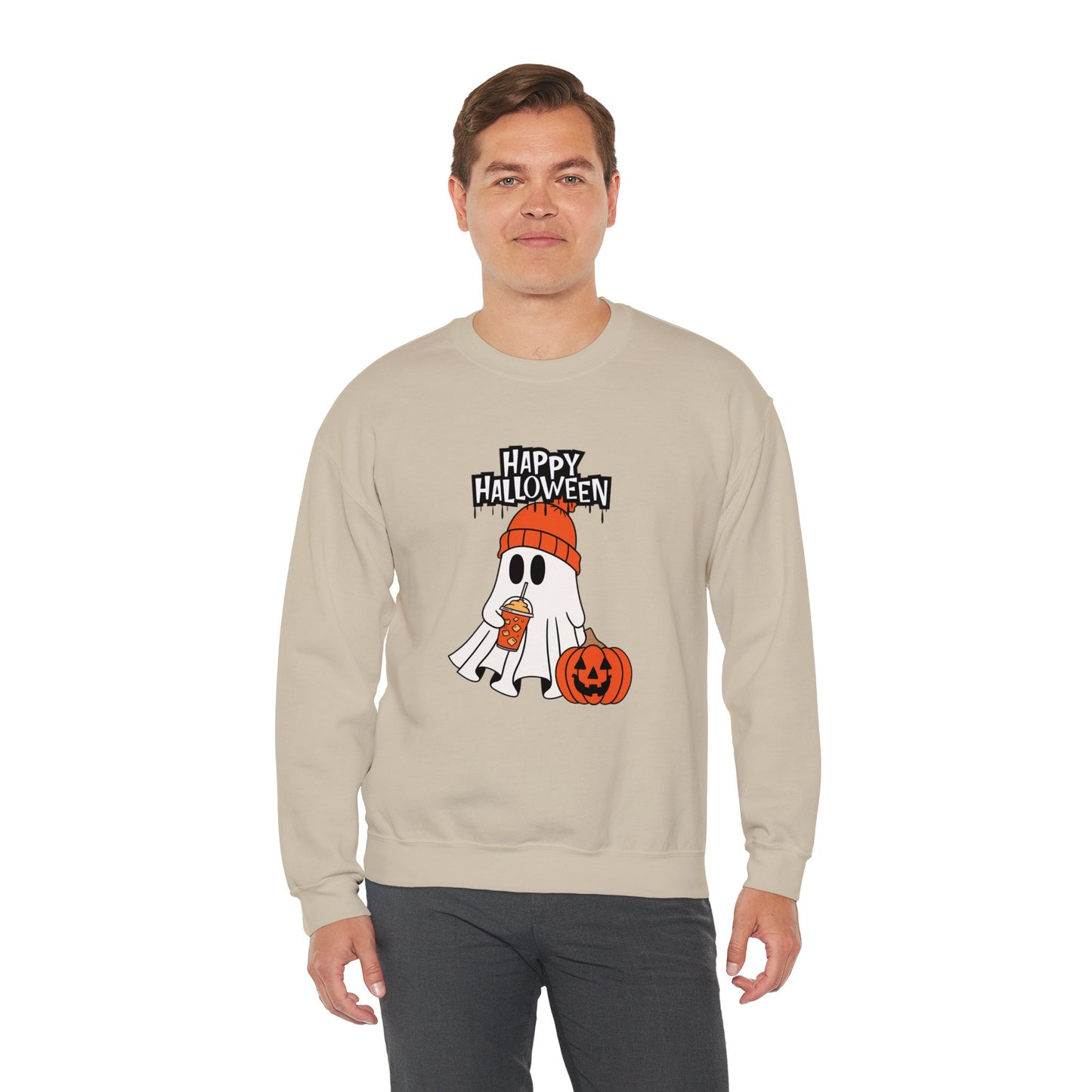 Happy Halloween, Ghost - Unisex Heavy Blend™ Crewneck Sweatshirt