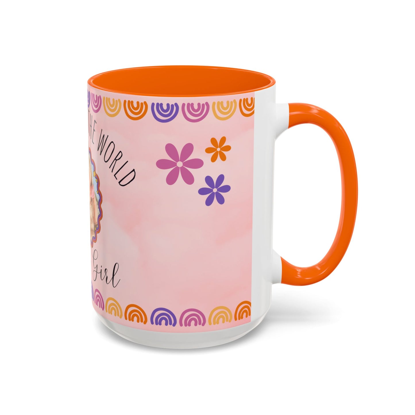 Welcome to the World, Baby Girl, Photo Customizable - Accent Coffee Mug (11, 15oz) - 11074