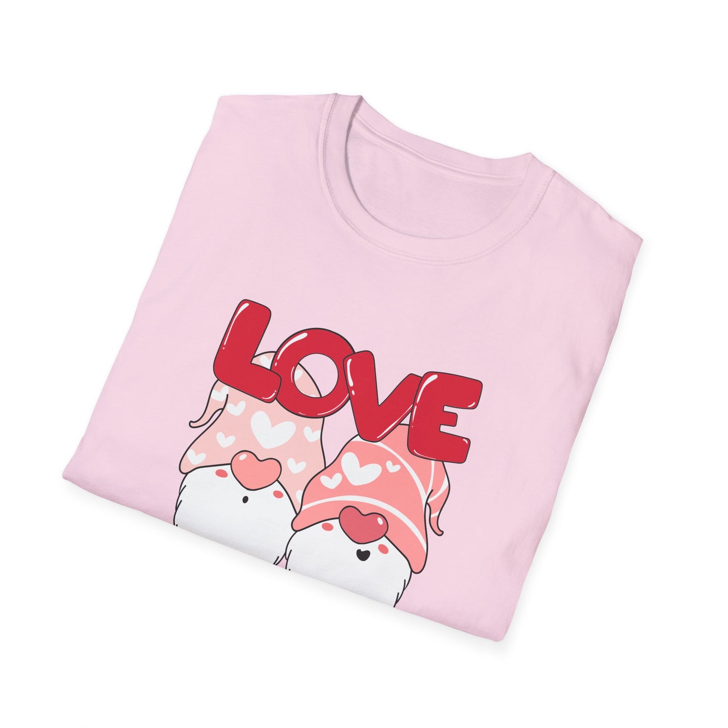 Gnomes, Love, Happy Valentine's Day - Unisex Softstyle T-Shirt - 11444