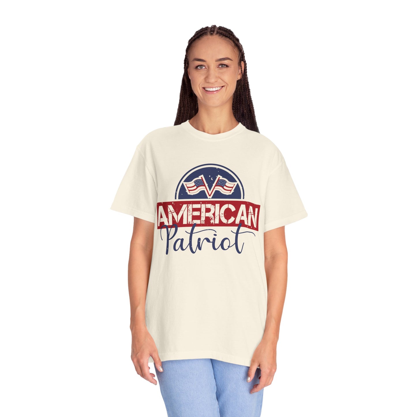 American Patriot Garment-Dyed T-Shirt, USA Pride Tee, 4th of July Shirt, Americana Apparel, Unisex Casual Wear - 13813