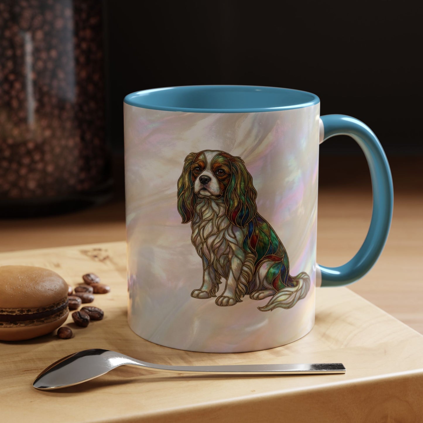 Cavalier King Charles Accent Coffee Mug -Stained Glass Style (11/15oz) - 14624