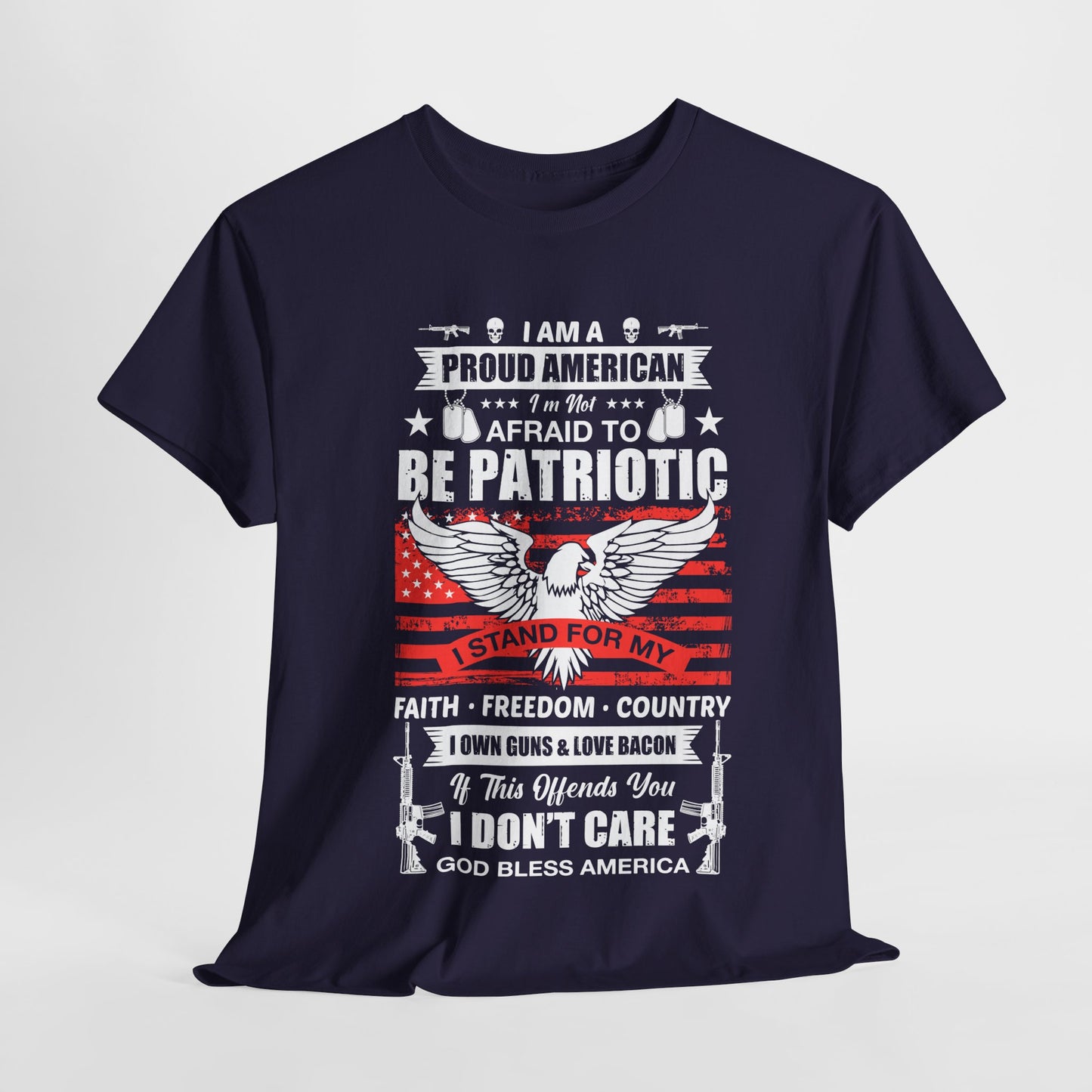 Unisex Patriotic Tee - Proud American T-Shirt, 4th of July Gift, Freedom Shirt, Memorial Day Apparel, Casual Wear - 13789