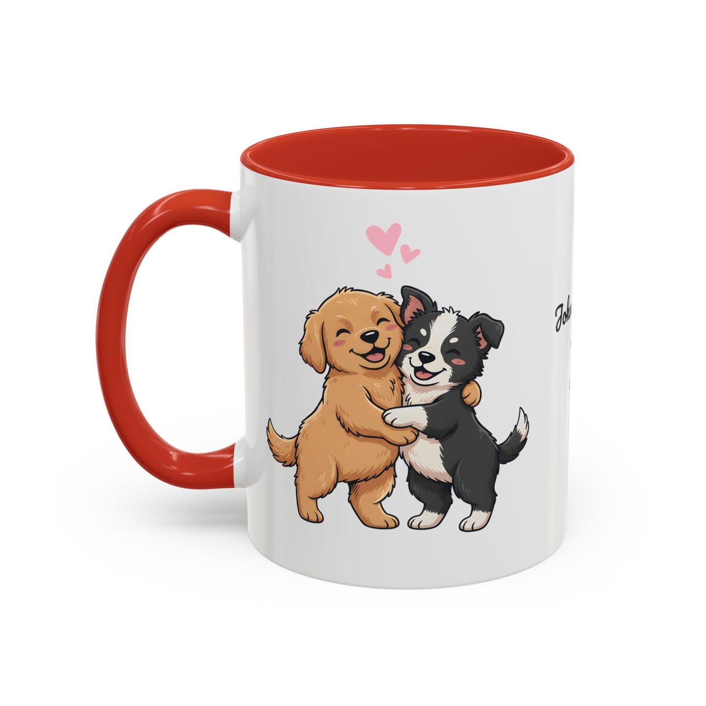 Cute Dogs Personalized Mug — Custom Names & Established Date | Couple Valentine Gift (11oz / 15oz) - 14753