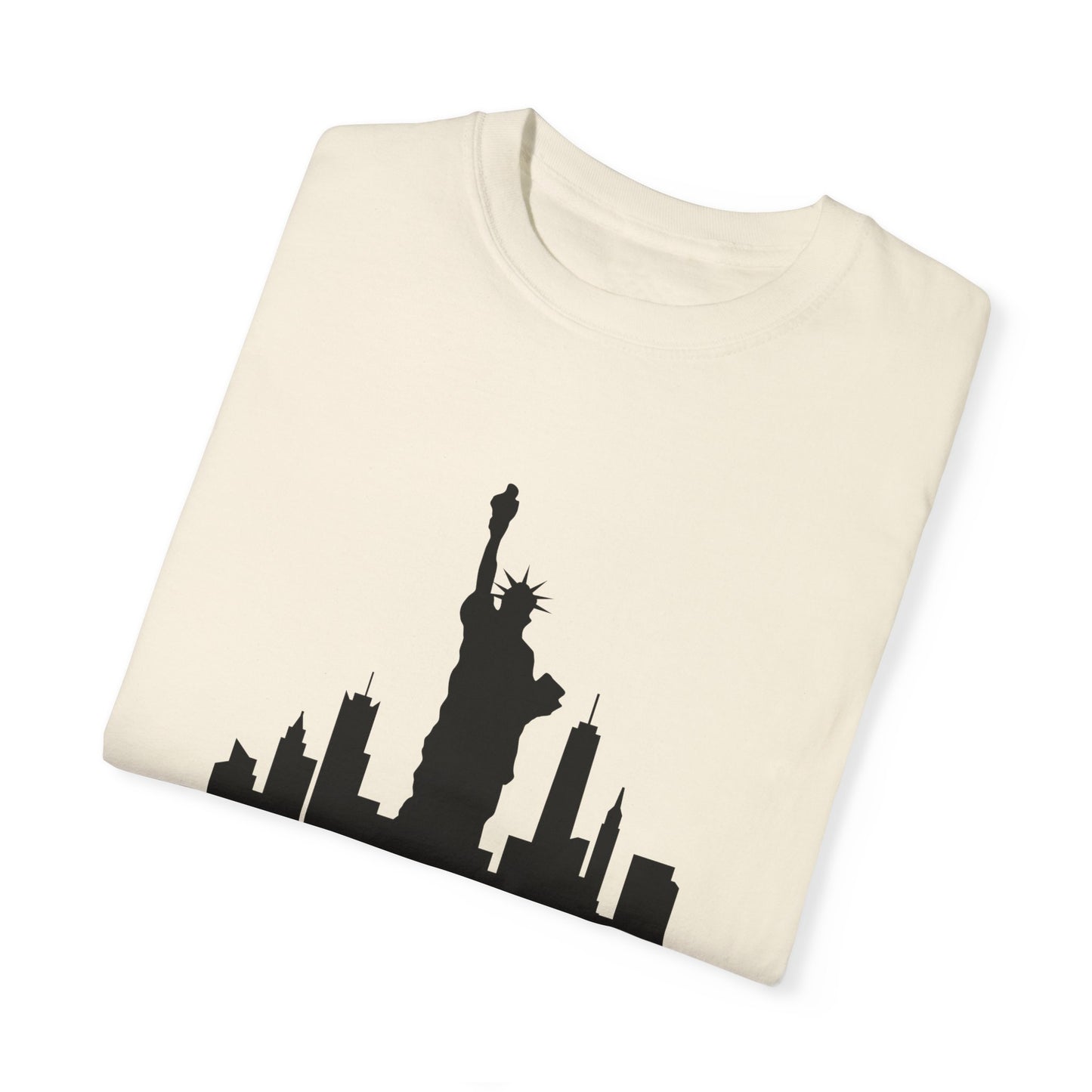 New York Skyline Graphic T-Shirt - Unisex Garment-Dyed Tee for City Lovers - 12002