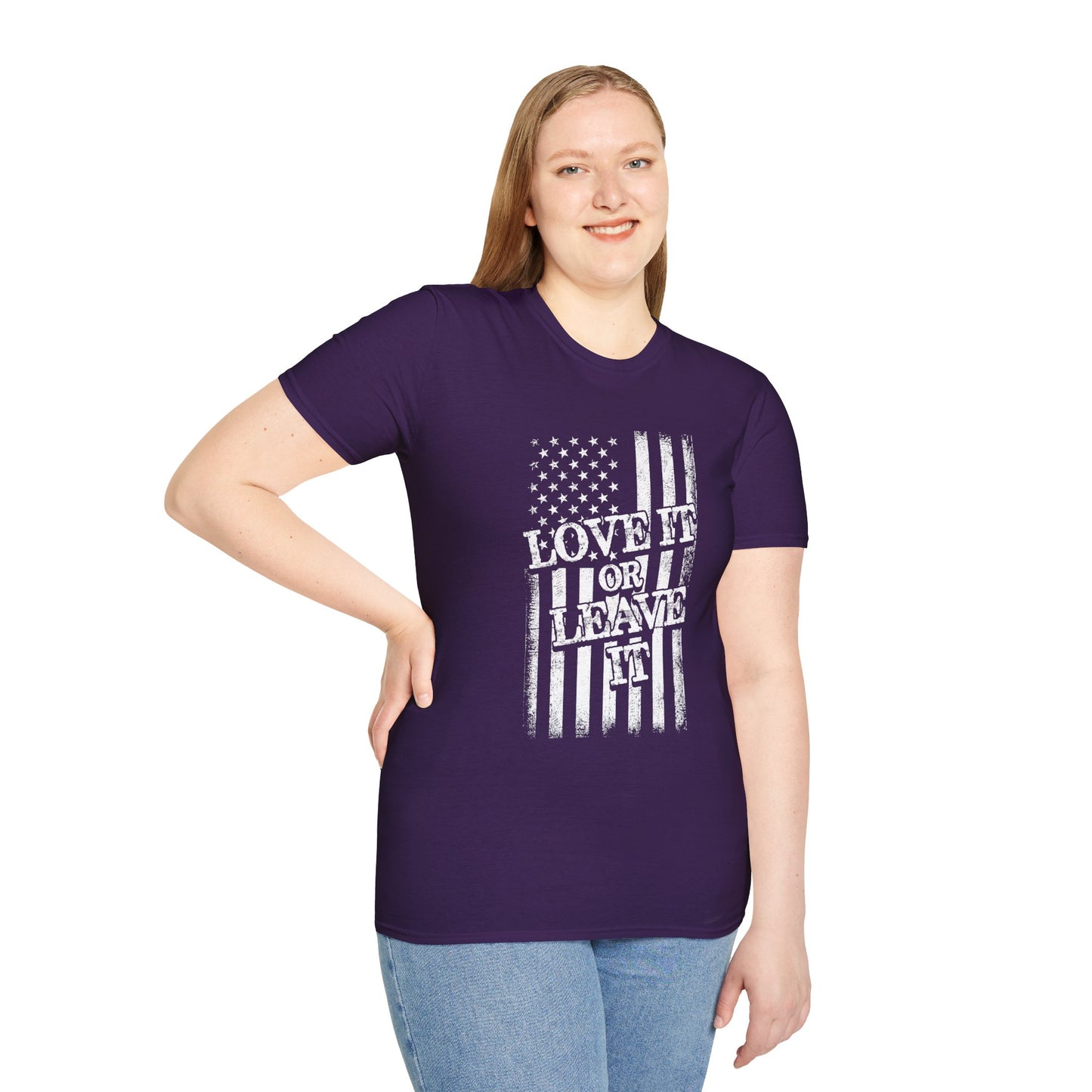 Patriotic T-Shirt: Love It or Leave It, Unisex Tee for Independence Day, Casual Wear, Gift for Veterans, Everyday Comfort - 13520