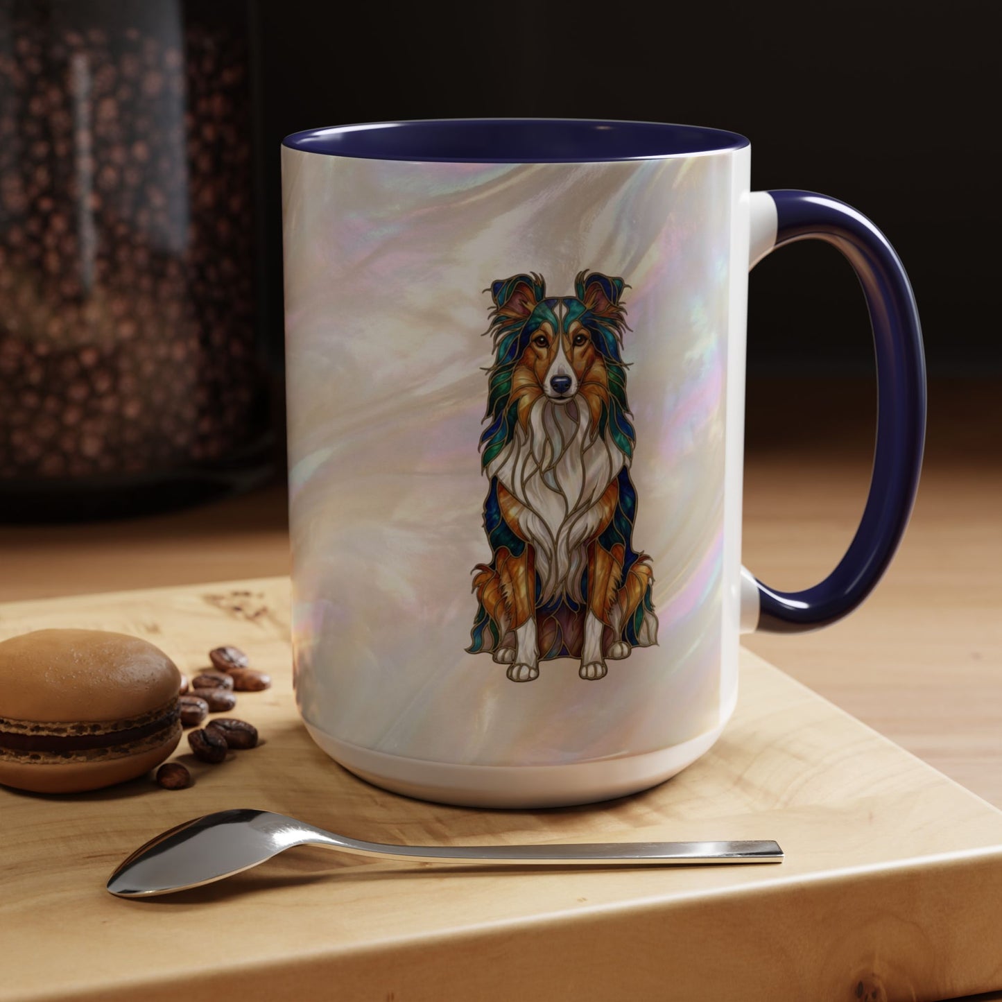 Sheltie Accent Coffee Mug – Stained Glass Design 11/15oz - 14645