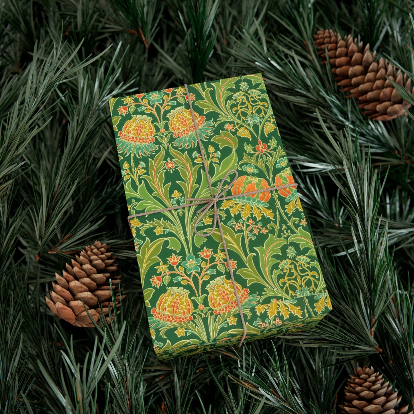Vintage Green Flower Pattern - Gift Wrap Papers - 10295