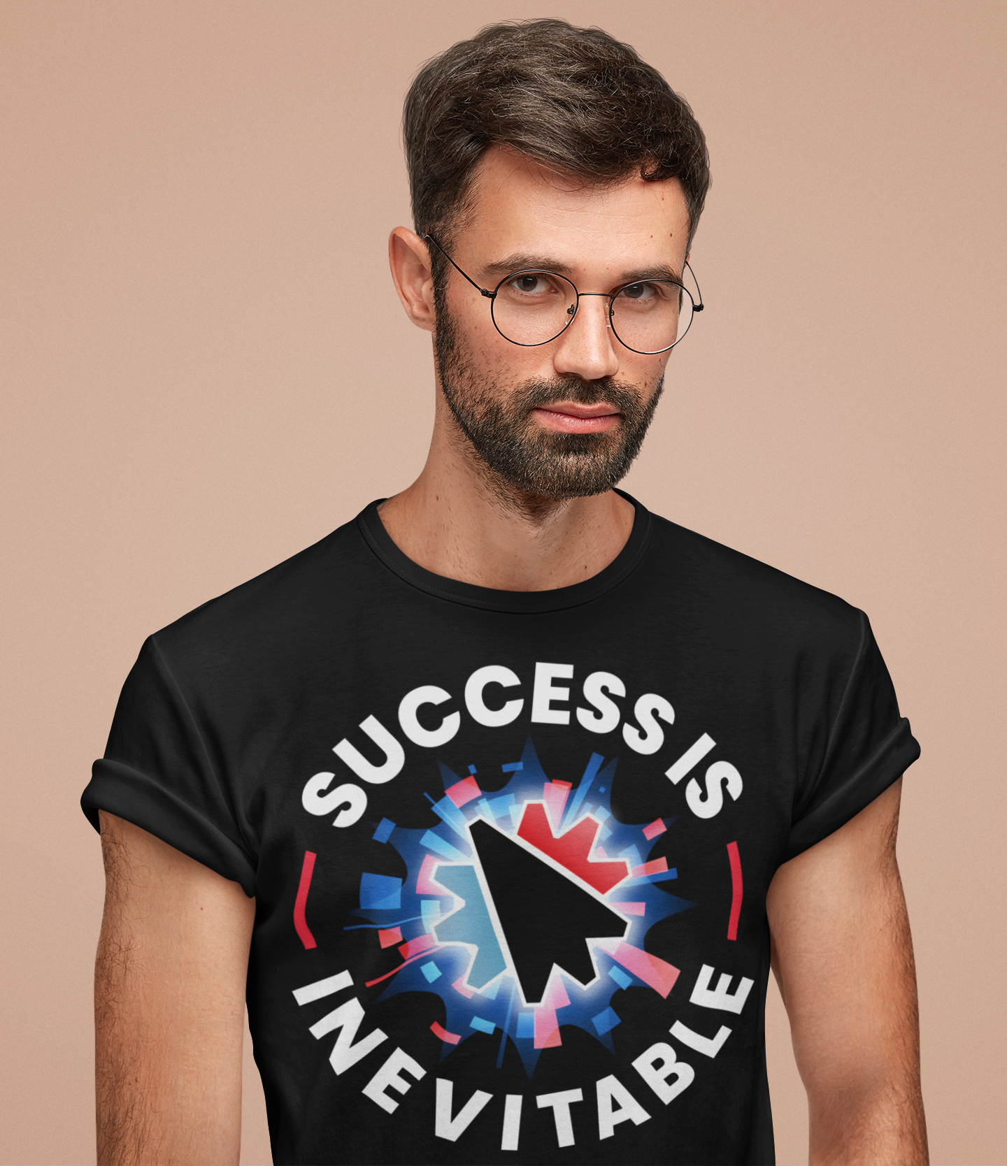 Success Is Inevitable T-Shirt – Motivational Graphic Tee with Cursor Design - 14884
