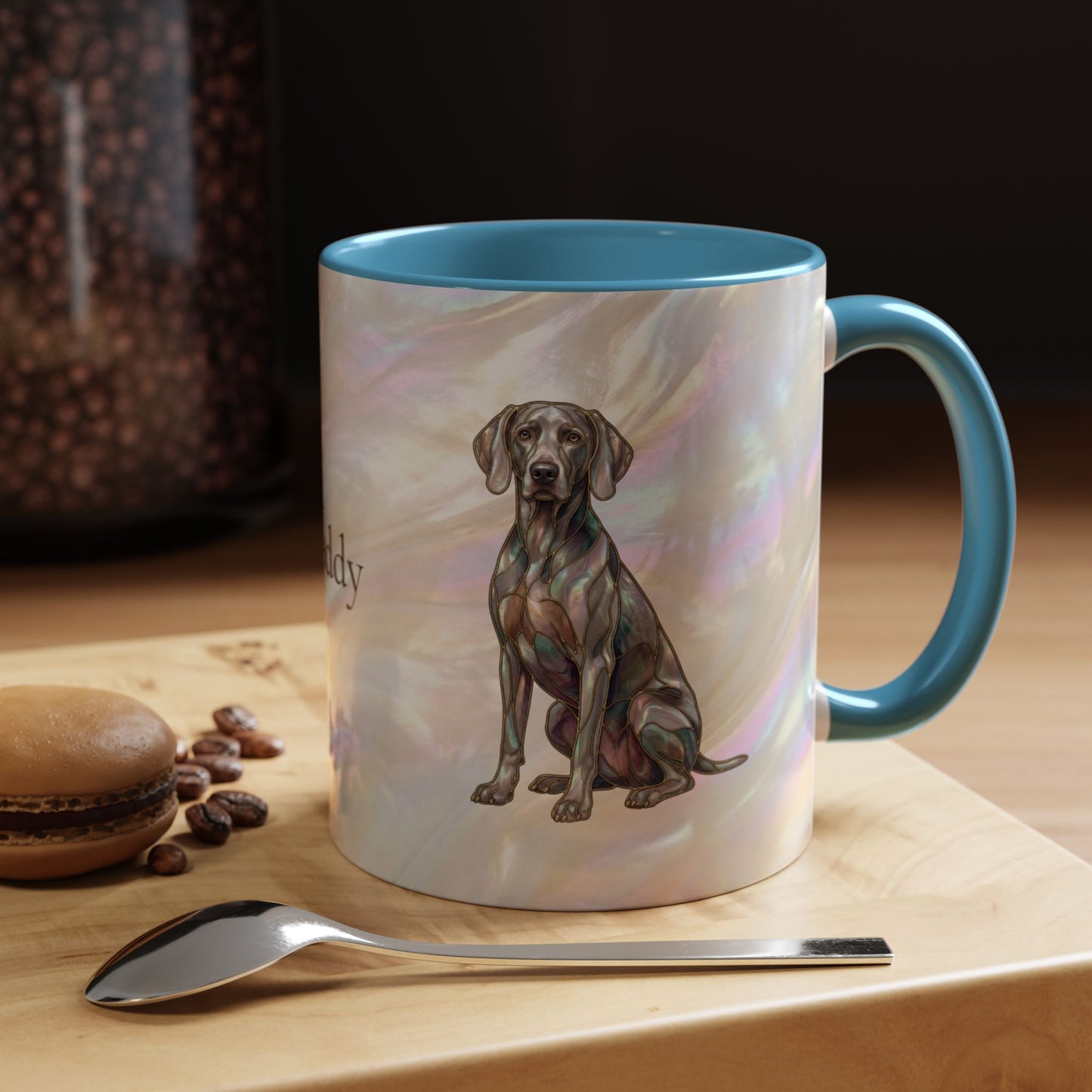 Weimaraner Accent Coffee Mug – Stained Glass Design 11/15oz - 14649