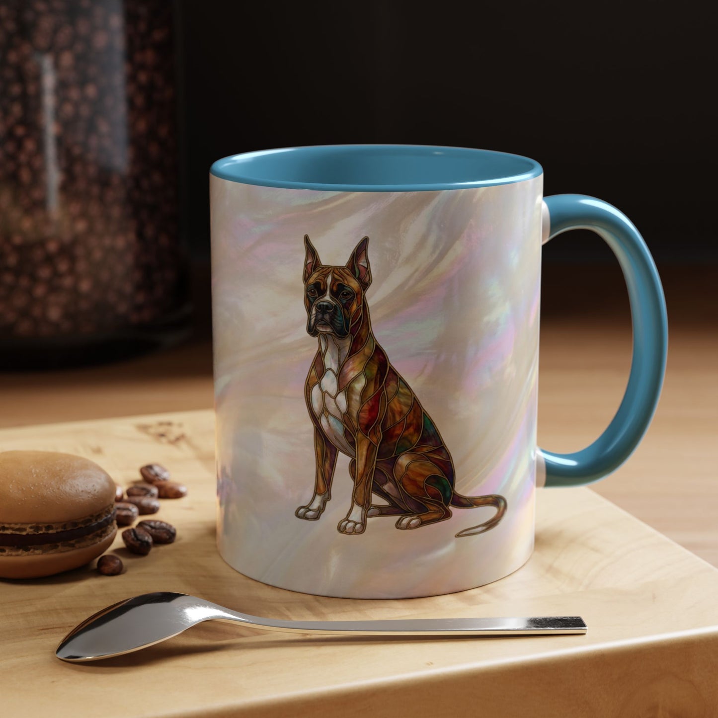 Boxer Accent Coffee Mug -Stained Glass Style (11/15oz) - 14621
