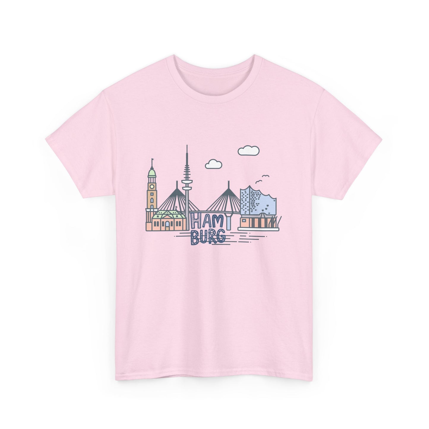Hamburg, Vintage-Inspired Unisex Heavy Cotton Tee - 12244