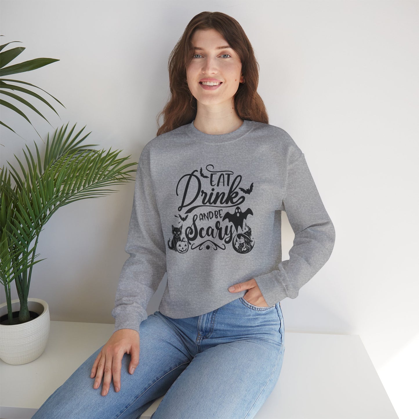 Eat, Drink and Be Scary - Unisex Heavy Blend™ Crewneck Sweatshirt