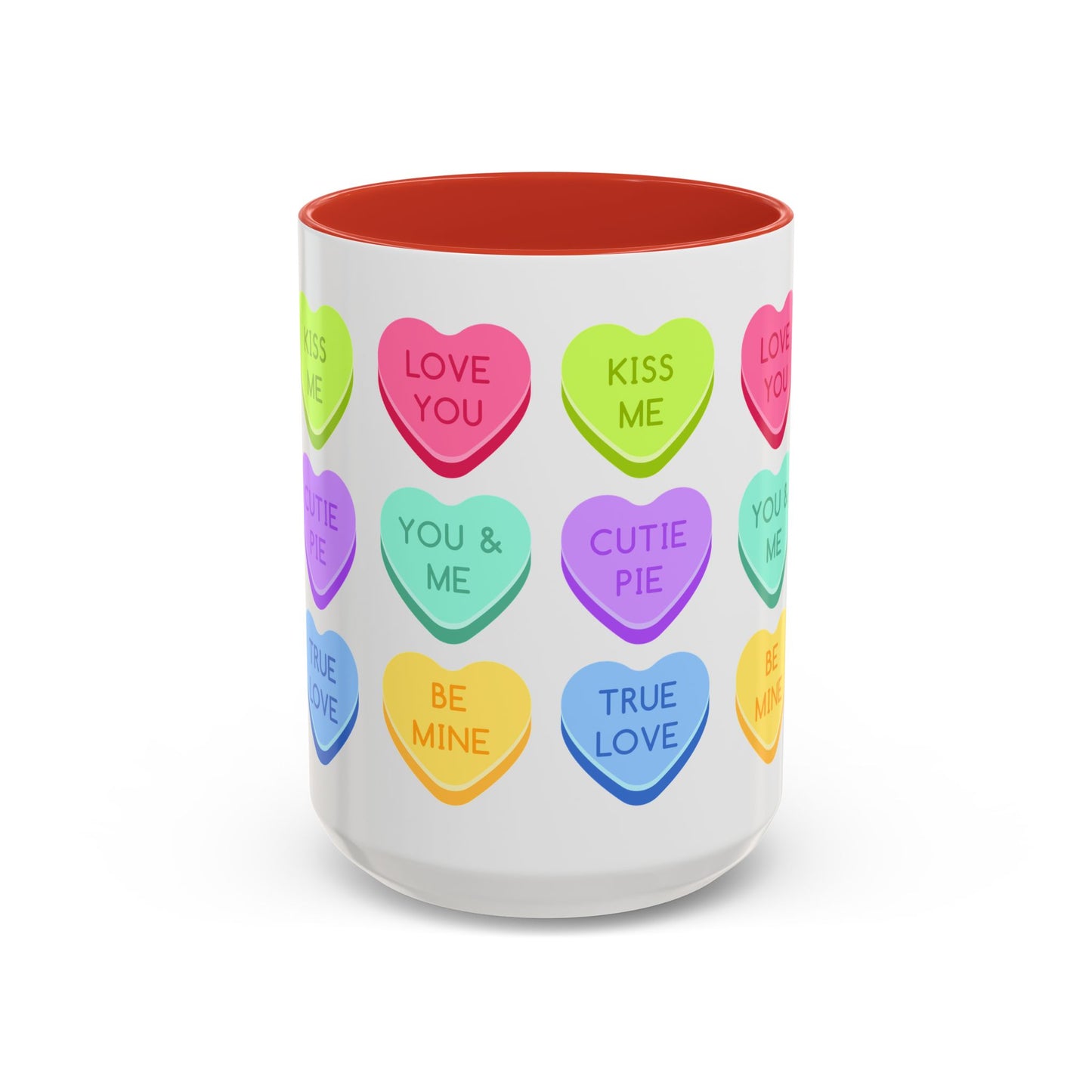 Love You, Kiss Me - Accent Coffee Mug (11, 15oz) - 11541