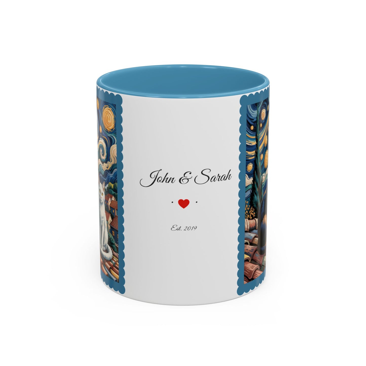 Van Gogh Inspired Cat Art Mug – Valentine’s Gift for Cat Lovers, 11oz / 15oz Coffee Mug - 14763