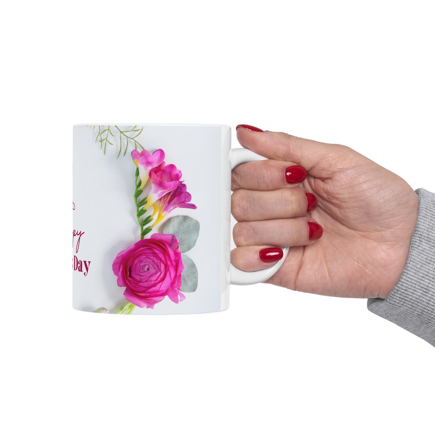 Happy Mother's Day Floral Ceramic Mug - Perfect Gift for Moms - 12278