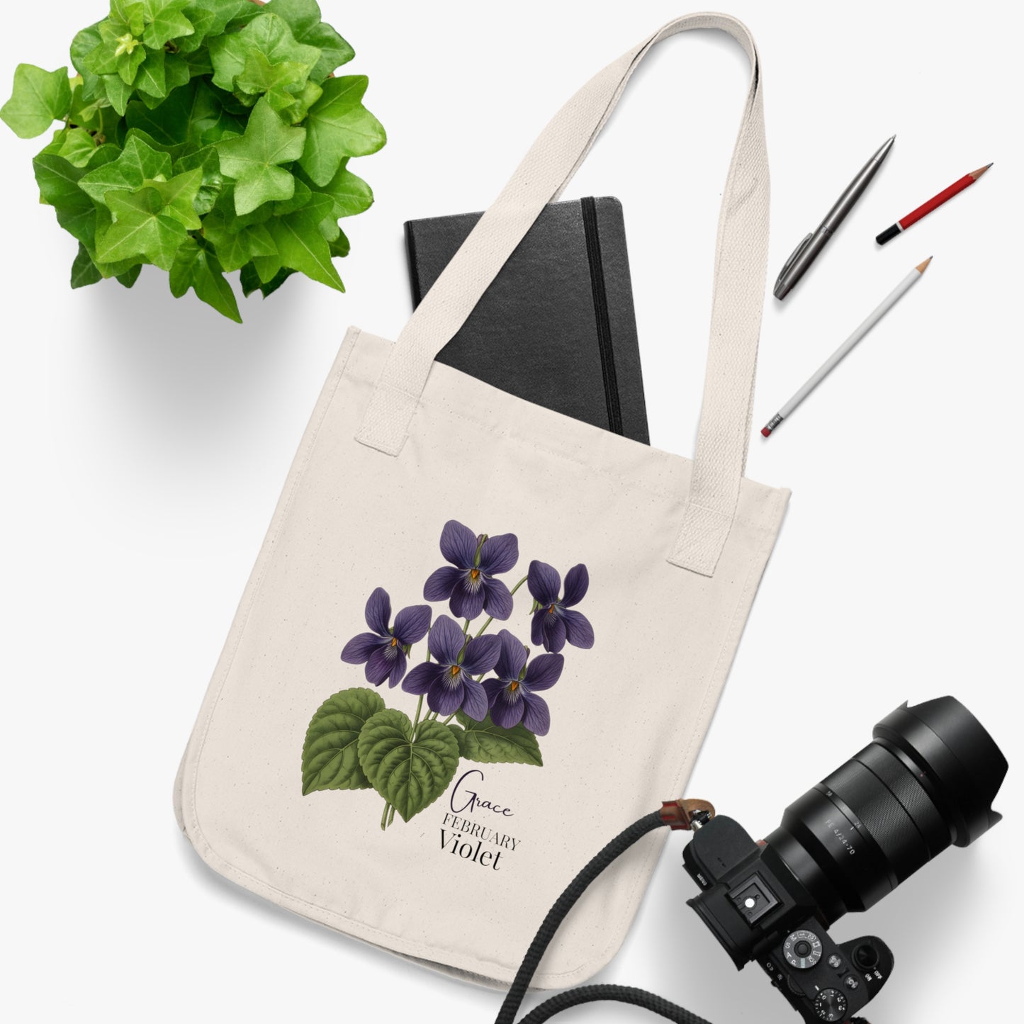 February Violet Birth Flower Tote Bag - 14694