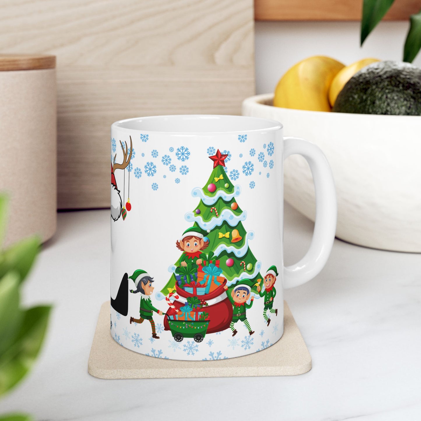 Christmas Letter L for Lily, Customizable - Ceramic Mug, (11oz, 15oz) - 10048