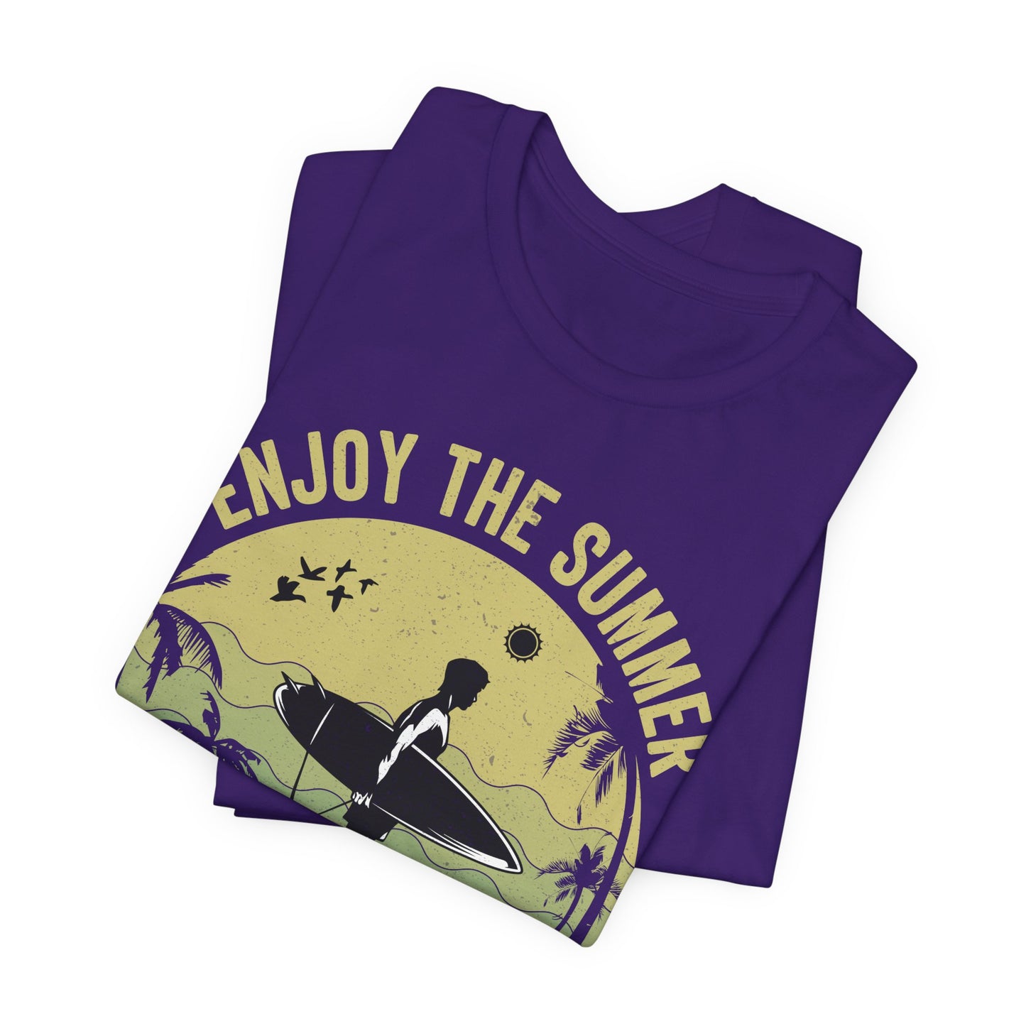 Enjoy The Summer, Summer Surf In Blue Paradise - Unisex Jersey Short Sleeve Tee - 13246