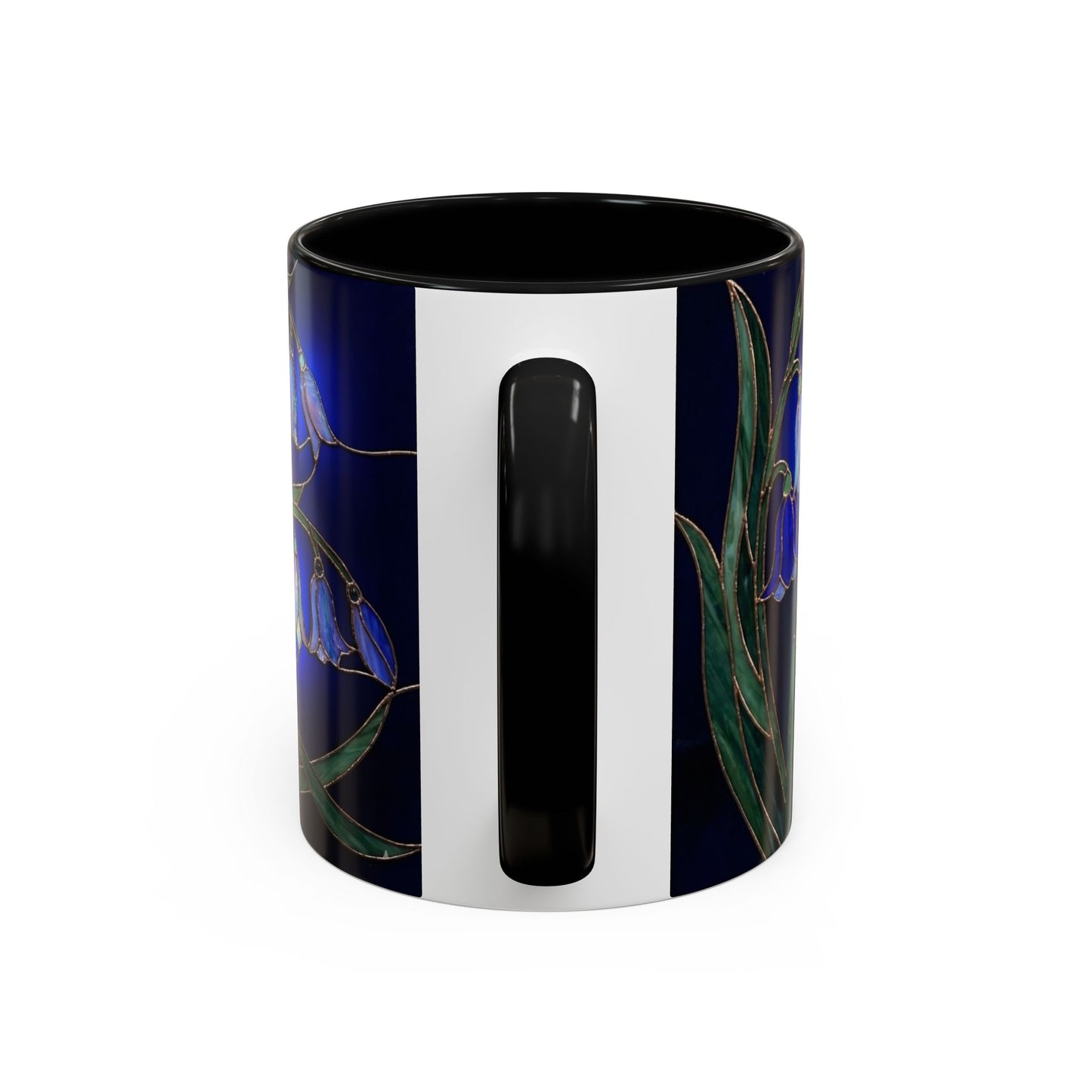 Bluebell Floral Coffee Mug – Stained Glass Design (11/15oz) - 14548