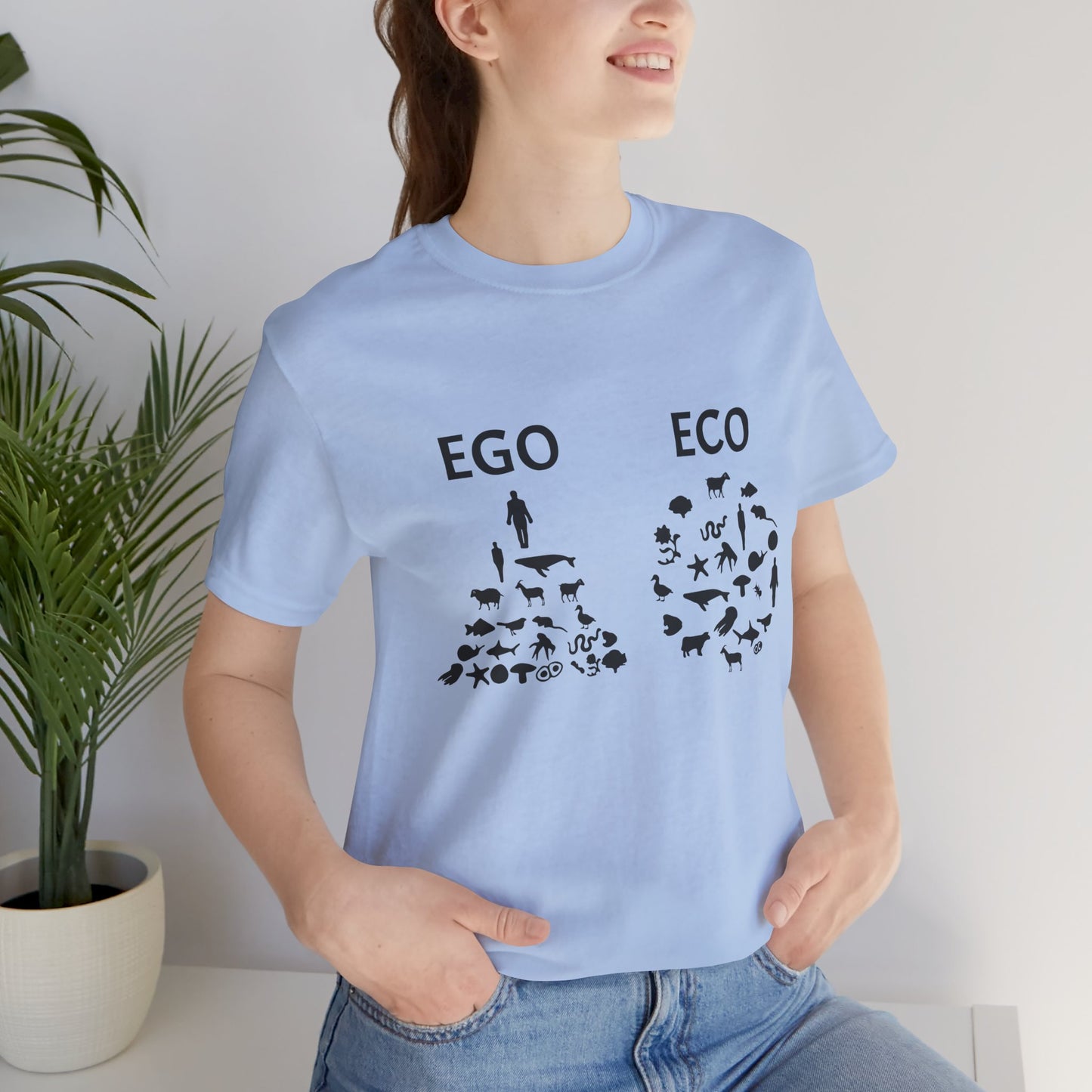 Vegan: Ego vs Eco - Unisex Jersey Short Sleeve Tee - 12368