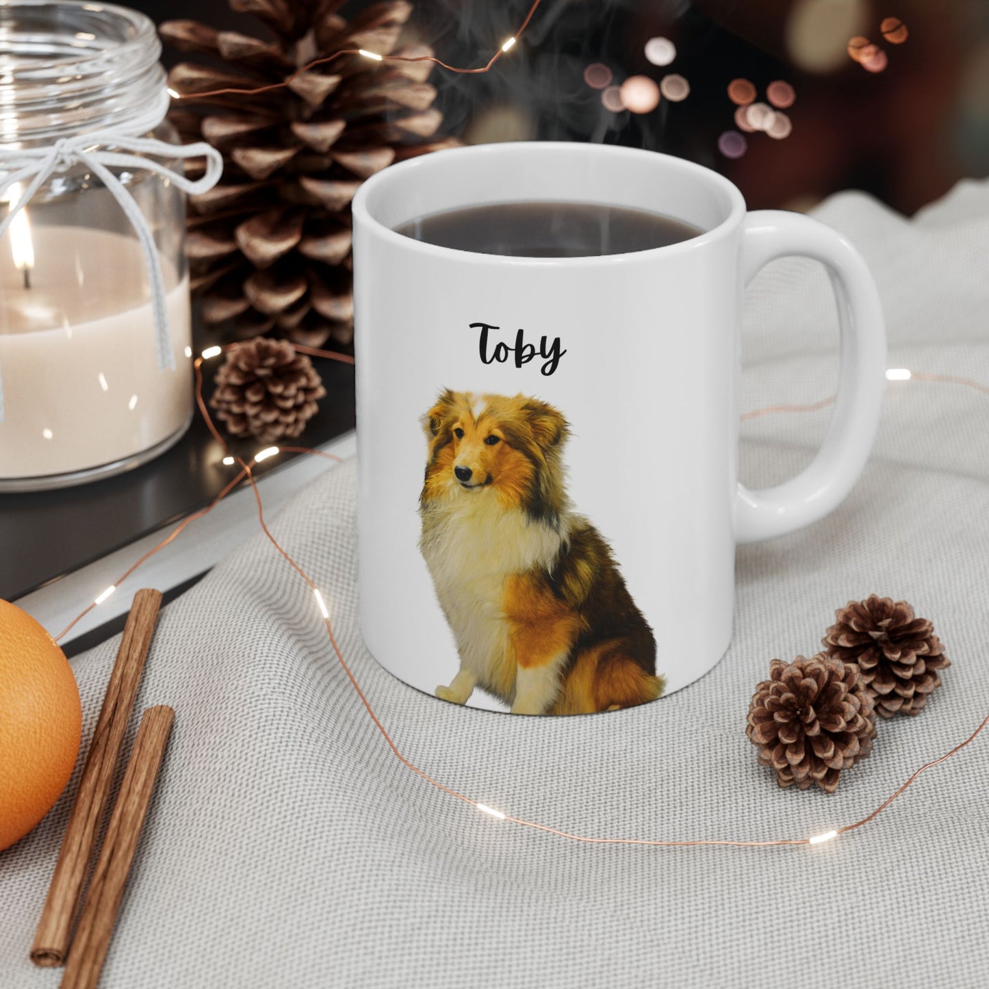 Custom Pet Portrait Ceramic Mug | Dog Lover Gift | Personalized Mug | Animal Lover Coffee Cup | Cute Pet Design - 14160