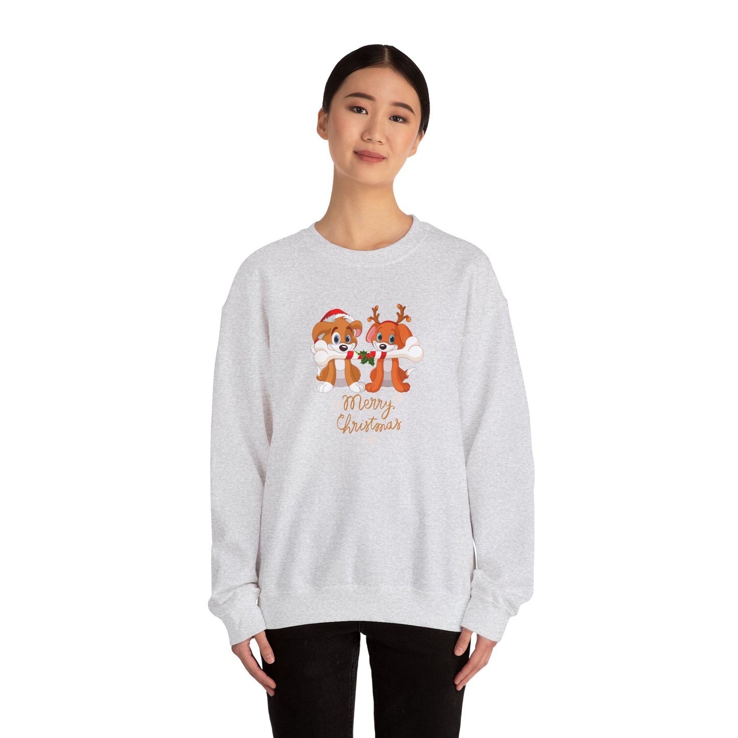 Cute Puppies, Merry Christmas - Unisex Heavy Blend™ Crewneck Sweatshirt