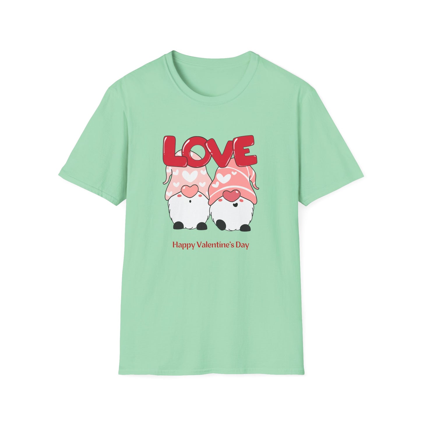 Gnomes, Love, Happy Valentine's Day - Unisex Softstyle T-Shirt - 11444