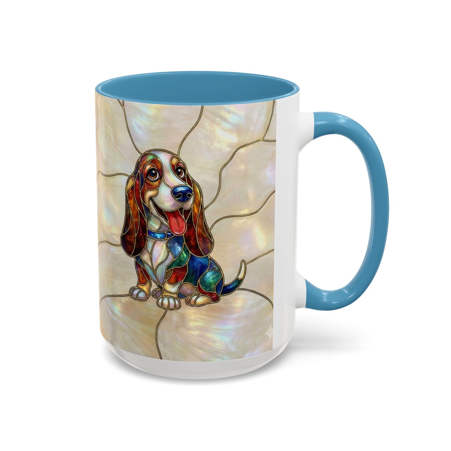 Basset Hound Stained Glass Accent Coffee Mug (11/15oz) - 14520