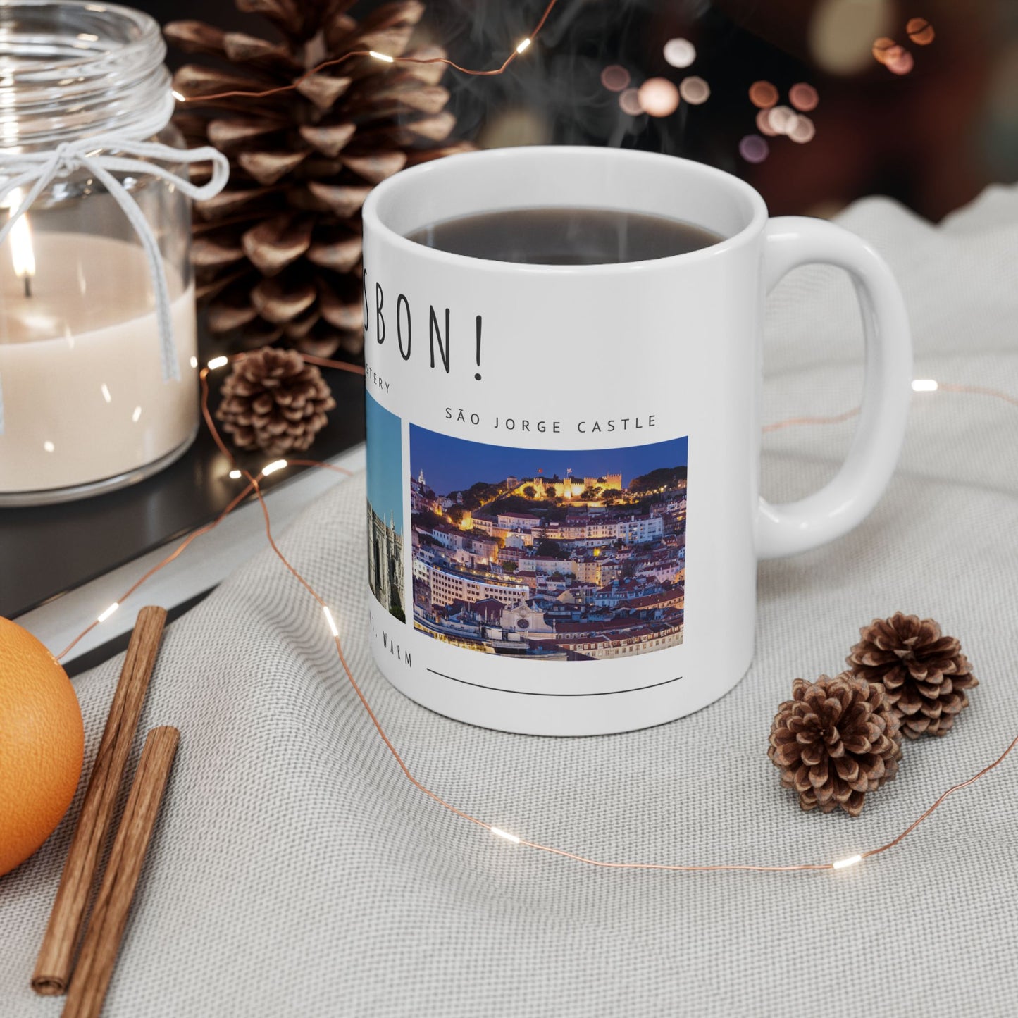 Hello Lisbon! Ceramic Mug - 11oz & 15oz, Perfect Souvenir for Travelers - 12089