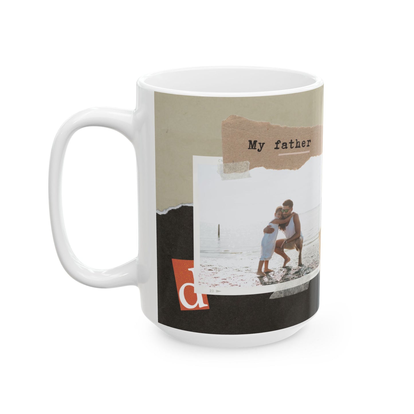 Personalized Ceramic Mug, Custom Coffee Cup for Dad, Father's Day Gift, Unique Photo Mug, Memory Keepsake - 14025