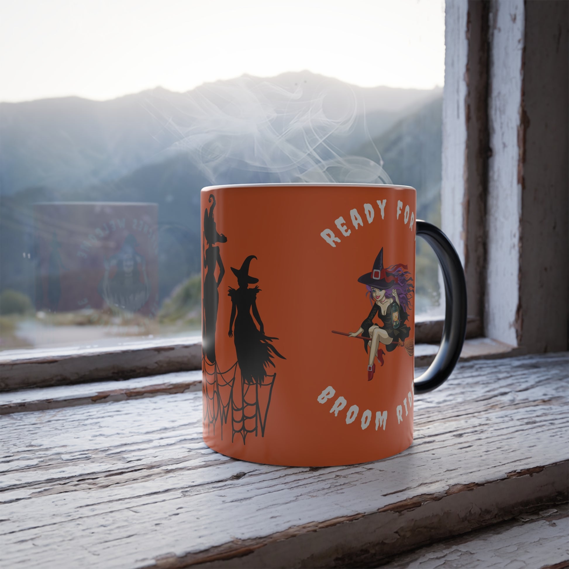 Halloween Witches - Color Morphing Mug, 11oz | 11 oz,11oz,Ceramic,Coffee Mugs,Color changing mug,Drink,Drinks,Glossy,Home & Living,Magic Mug,Mugs