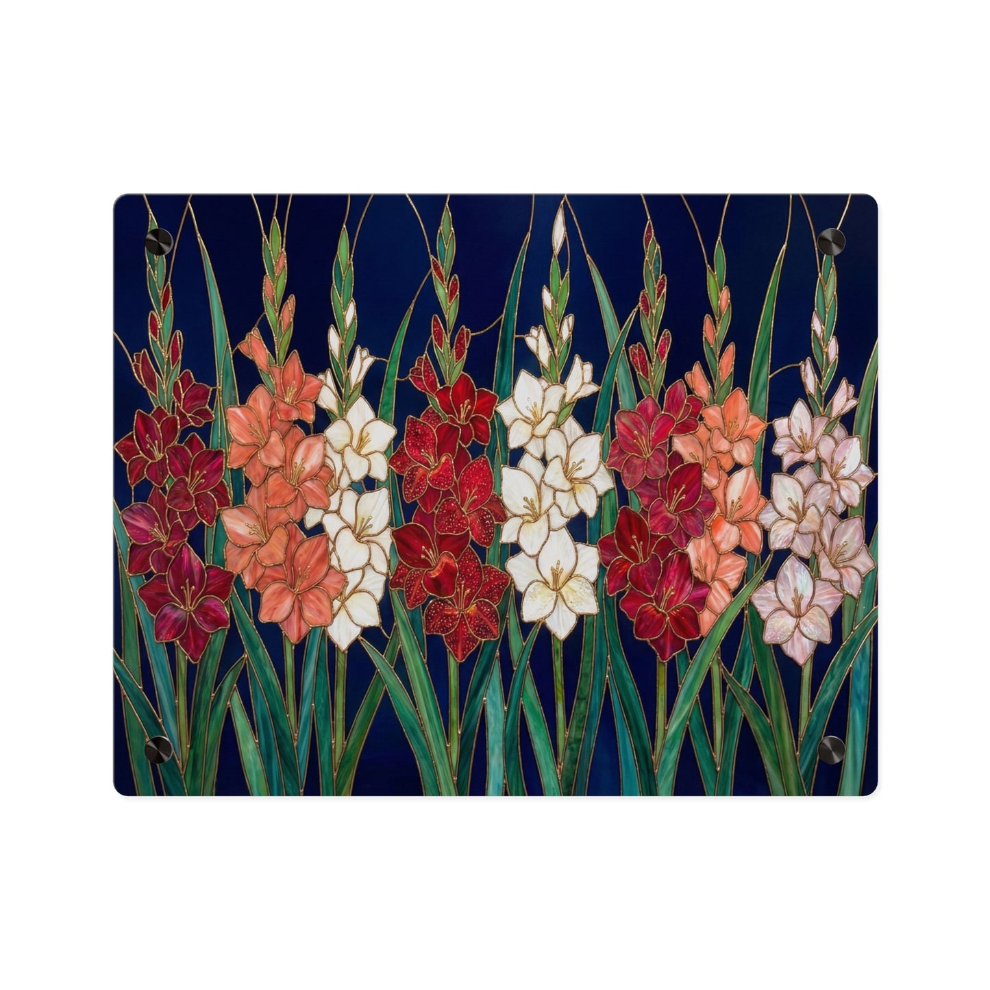 Gladiolus Floral Acrylic Wall Art Panel – Elegant Garden Blooms Home Decor - 14606