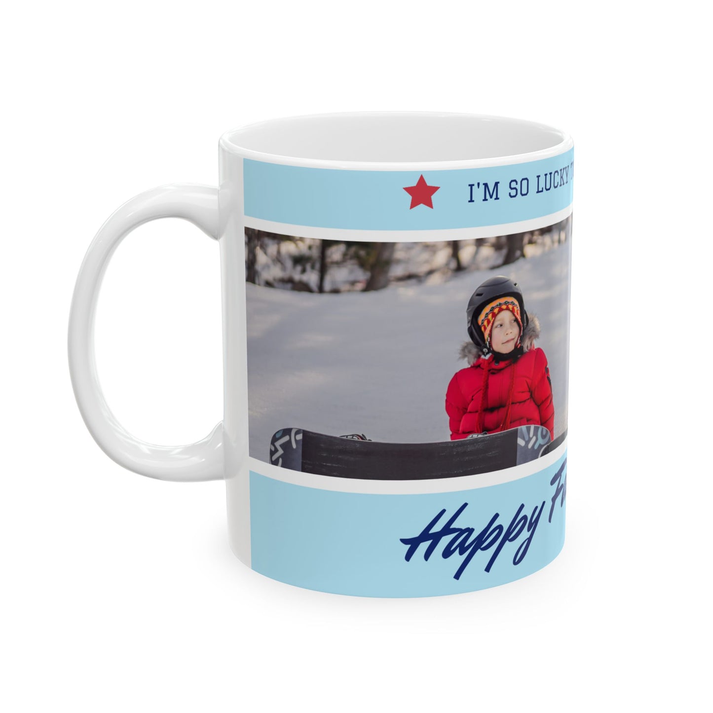 Personalized Father's Day Ceramic Coffee Mug, Custom Photo Mug for Dad, Family Gift, Birthday Present, Unique Mug for Men - 14056