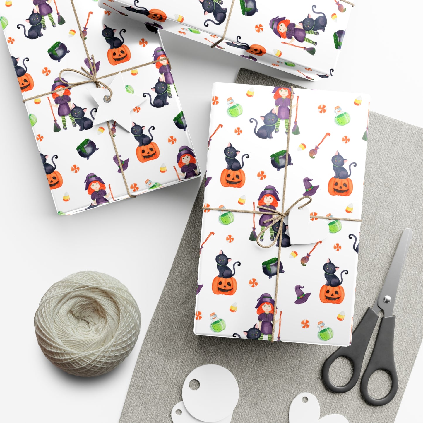 Halloween Girl with a Black Cat - Gift Wrap Papers - 13987