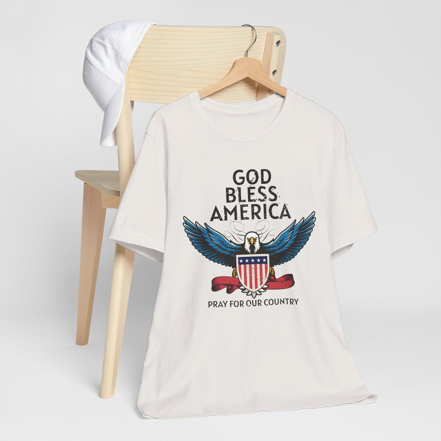 God Bless America Unisex Tee | Patriotic Shirt, American Eagle Design, Casual Wear, Independence Day, Gifts for Veterans - 13786