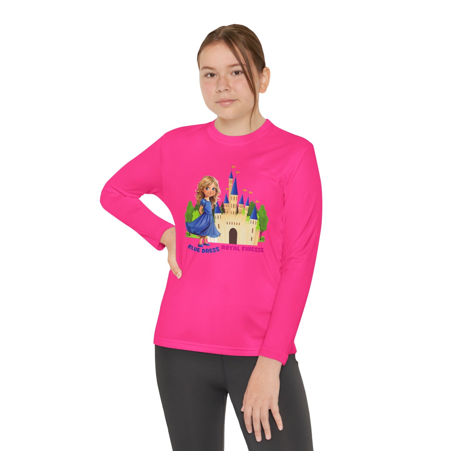 Blue Dress Princess, Royal Finesse - Youth Long Sleeve Competitor Tee - 11634