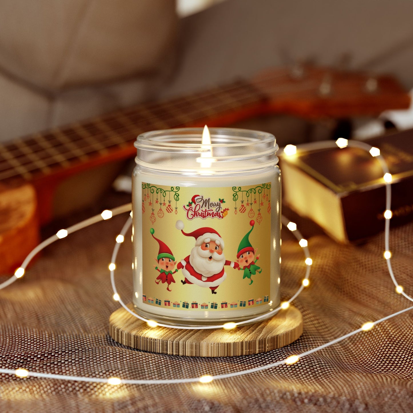 Merry Christmas - Scented Candles, Coconut Apricot Wax (4oz, 9oz)