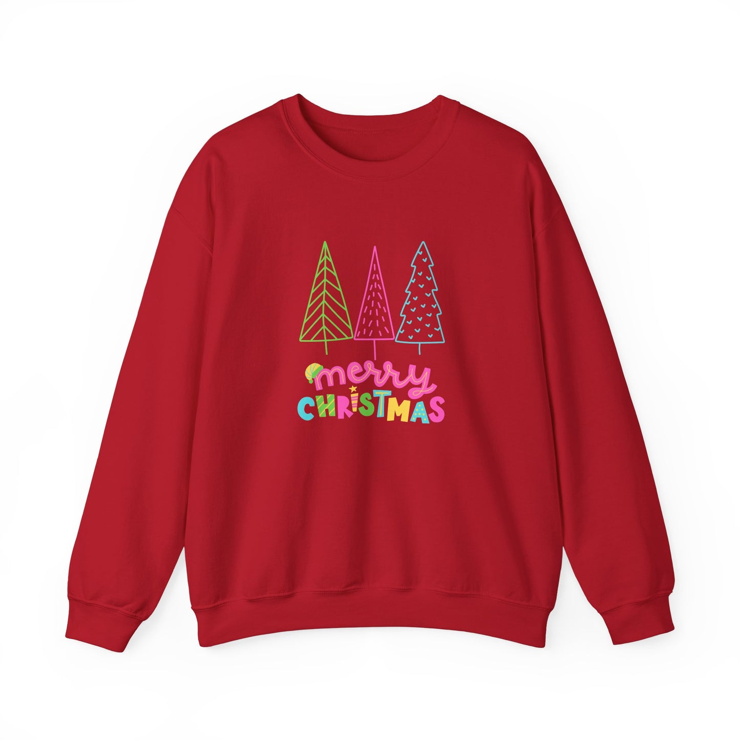 Trees, Merry Christmas -Unisex Heavy Blend™ Crewneck Sweatshirt - 10529