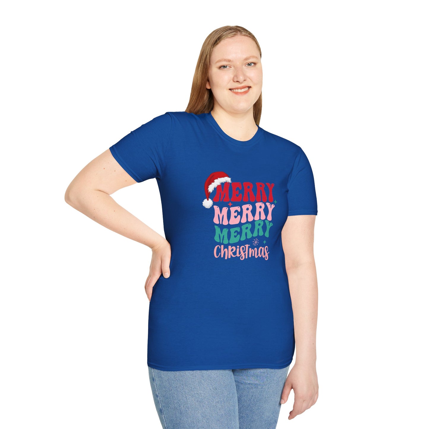 Merry, Merry, Merry Christmas - Unisex Softstyle T-Shirt - 10496