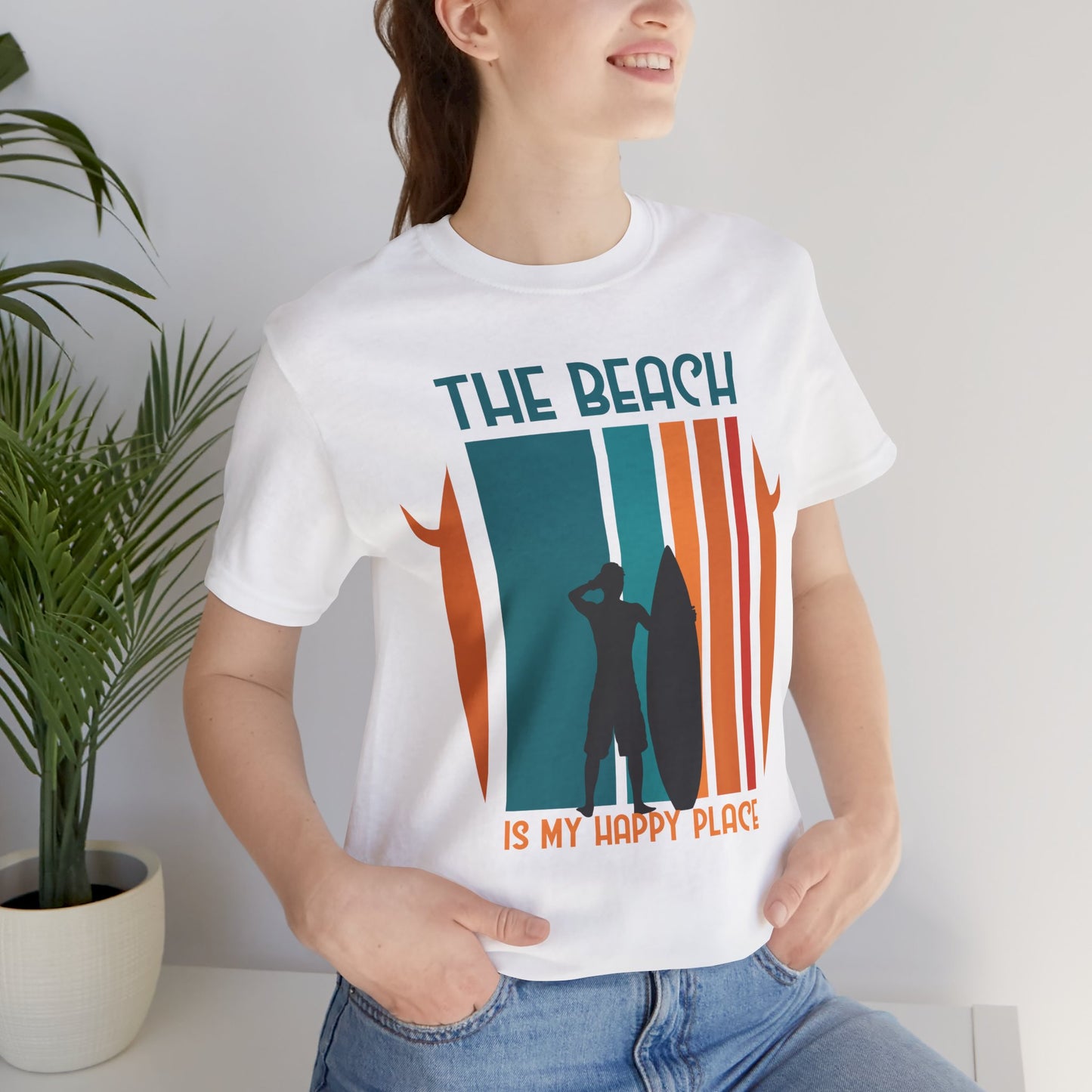 The Beach Is My Happy Place - Unisex Jersey Short Sleeve Tee - 13131