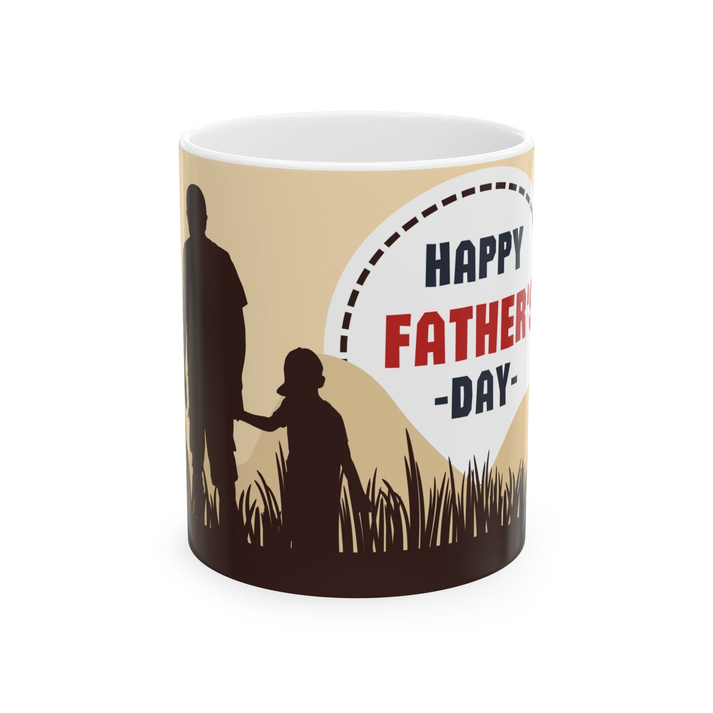 Father's Day Ceramic Mug, Unique Coffee Cup Gift, Dad's Special Mug, Family Bonding, Holiday Present - 14010