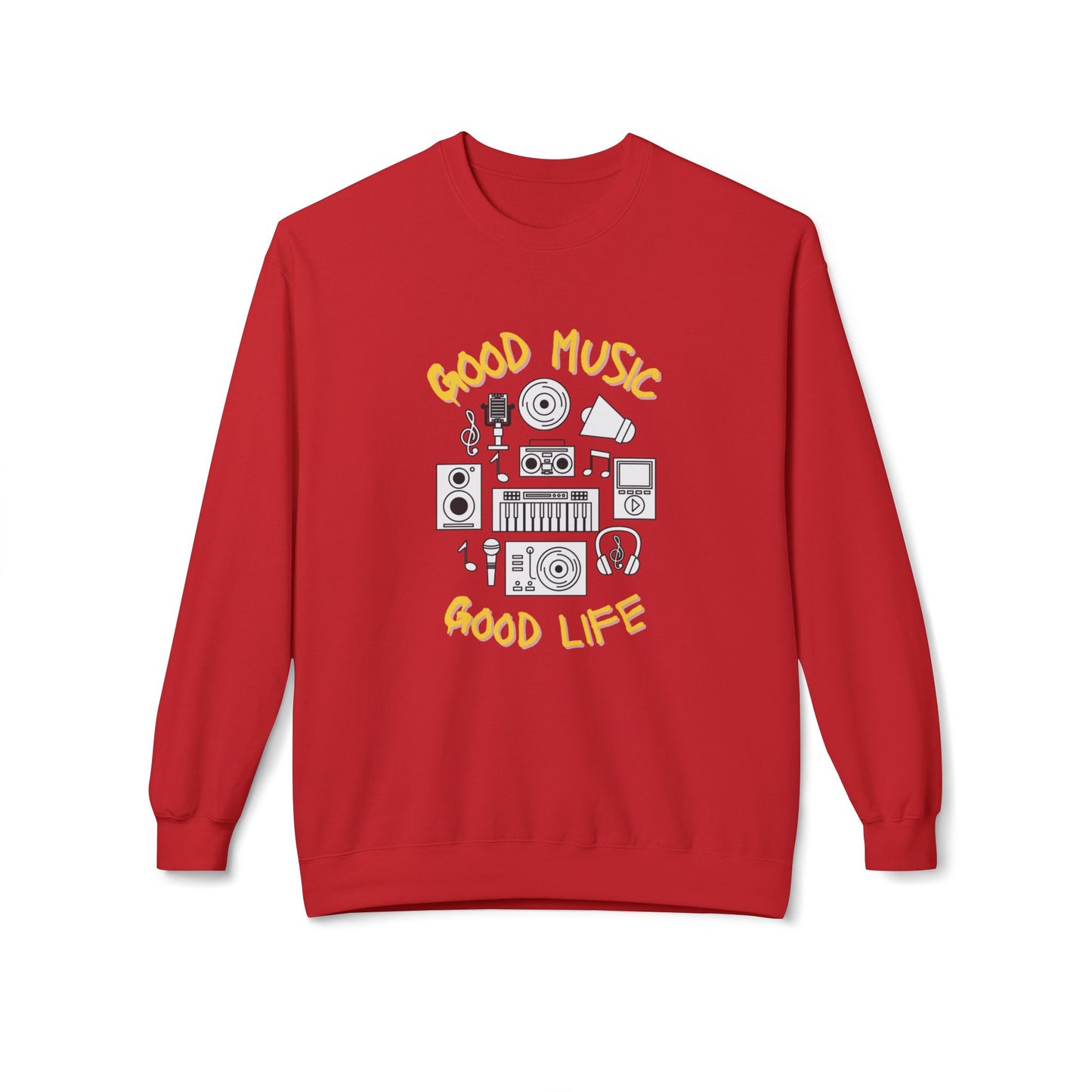 Good Music. Good Life - Unisex Midweight Softstyle Fleece Crewneck Sweatshirt - 11272
