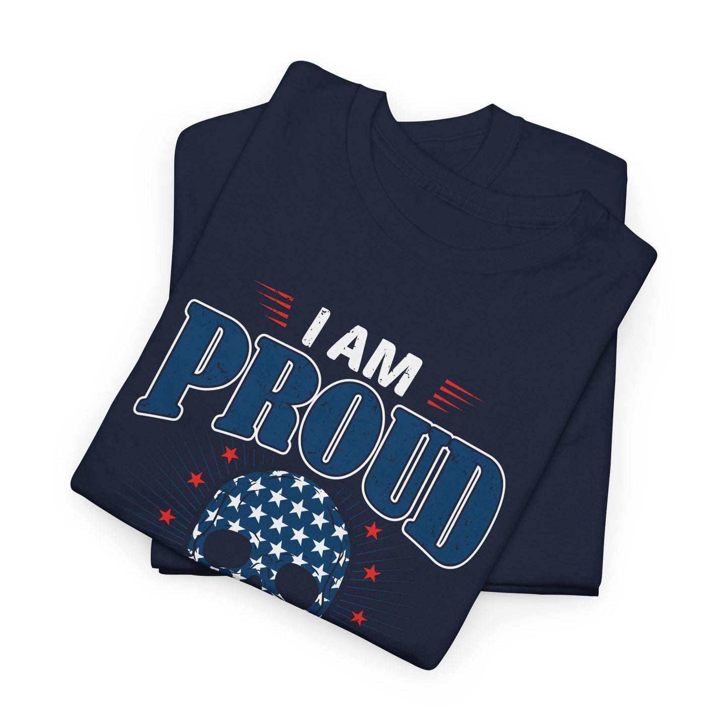 "I'm a Proud American" Unisex Heavy Cotton Tee, Patriotic Shirt, Independence Day Apparel, Casual Wear, Gift for Veterans - 13637