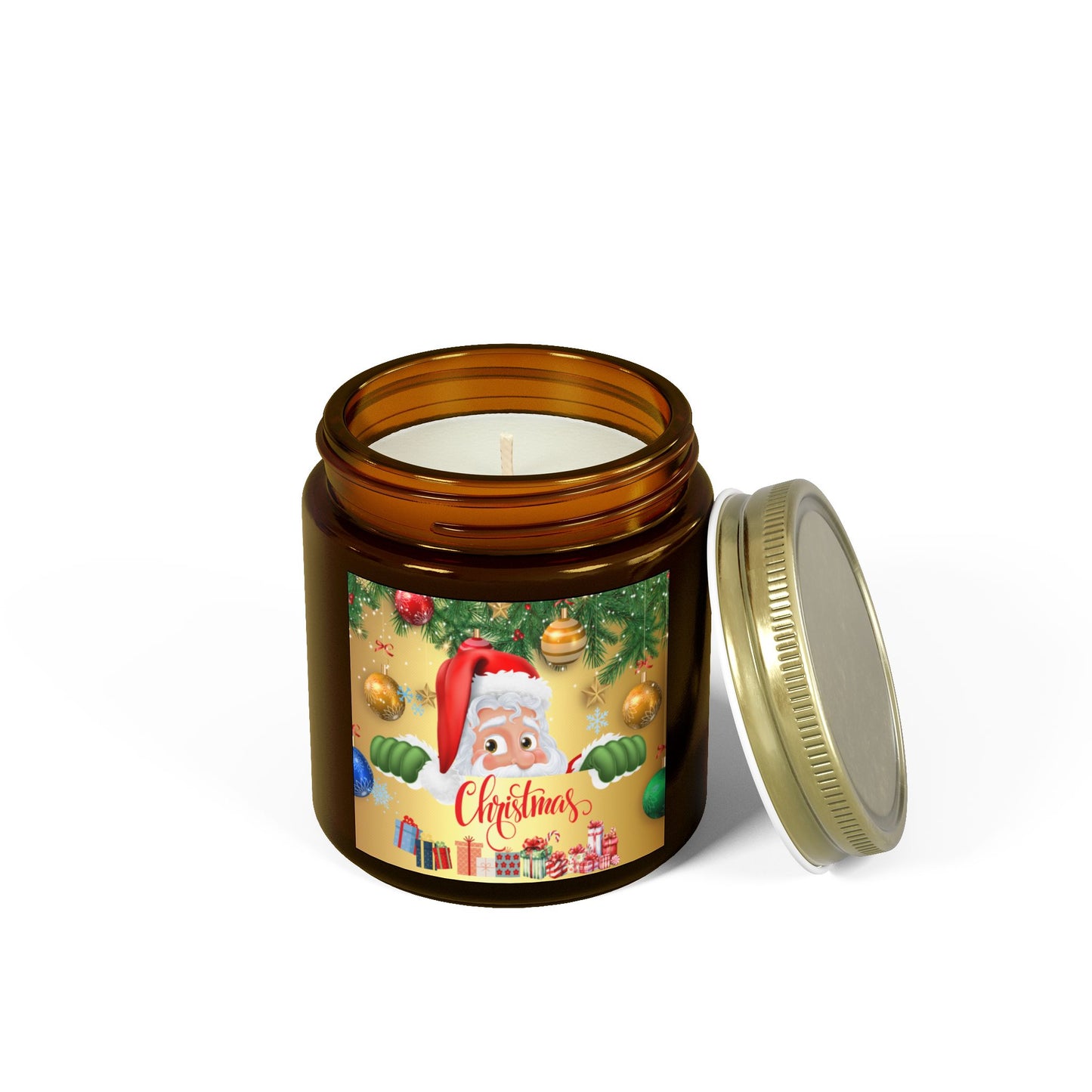 Christmas, Santa - Scented Candles, Coconut Apricot Wax (4oz, 9oz)