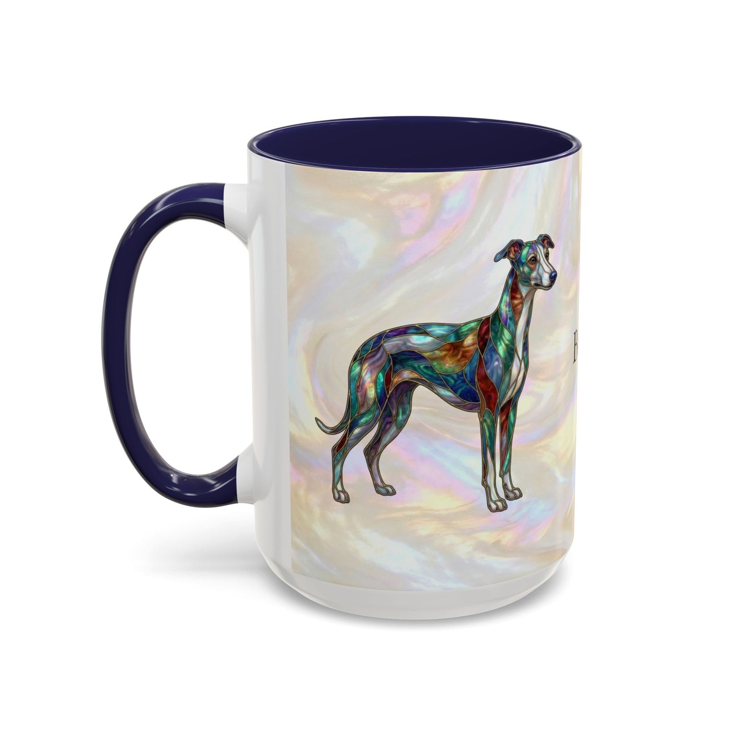 Whippet Accent Coffee Mug – Stained Glass Design 11/15oz - 14652